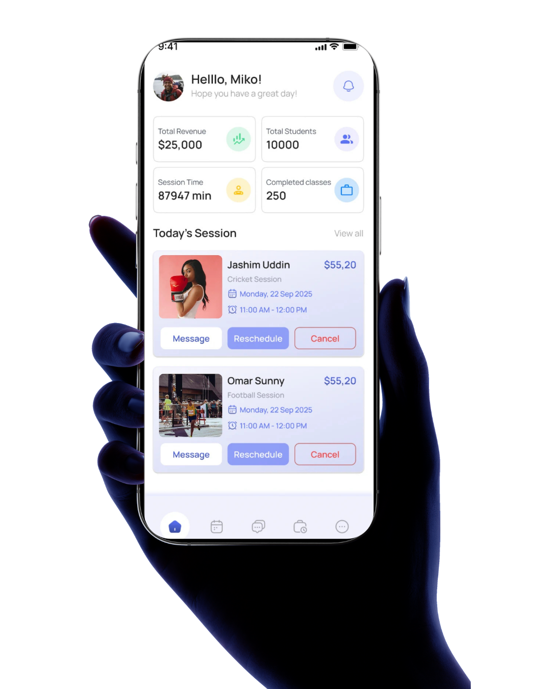 Find My Coach app interface